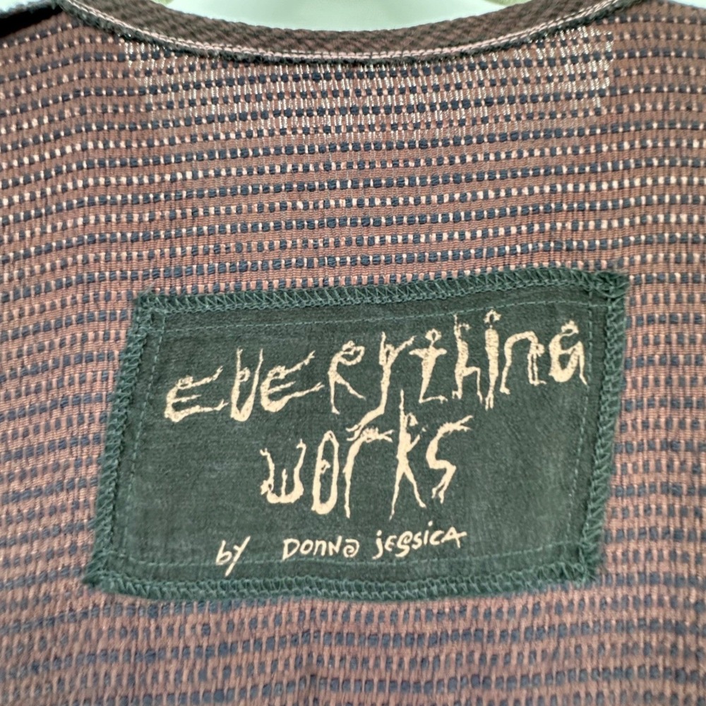 Everything Works Donna Jessica Jacket Top Women Brown Patchwork Lagenlook L - Picture 3 of 10